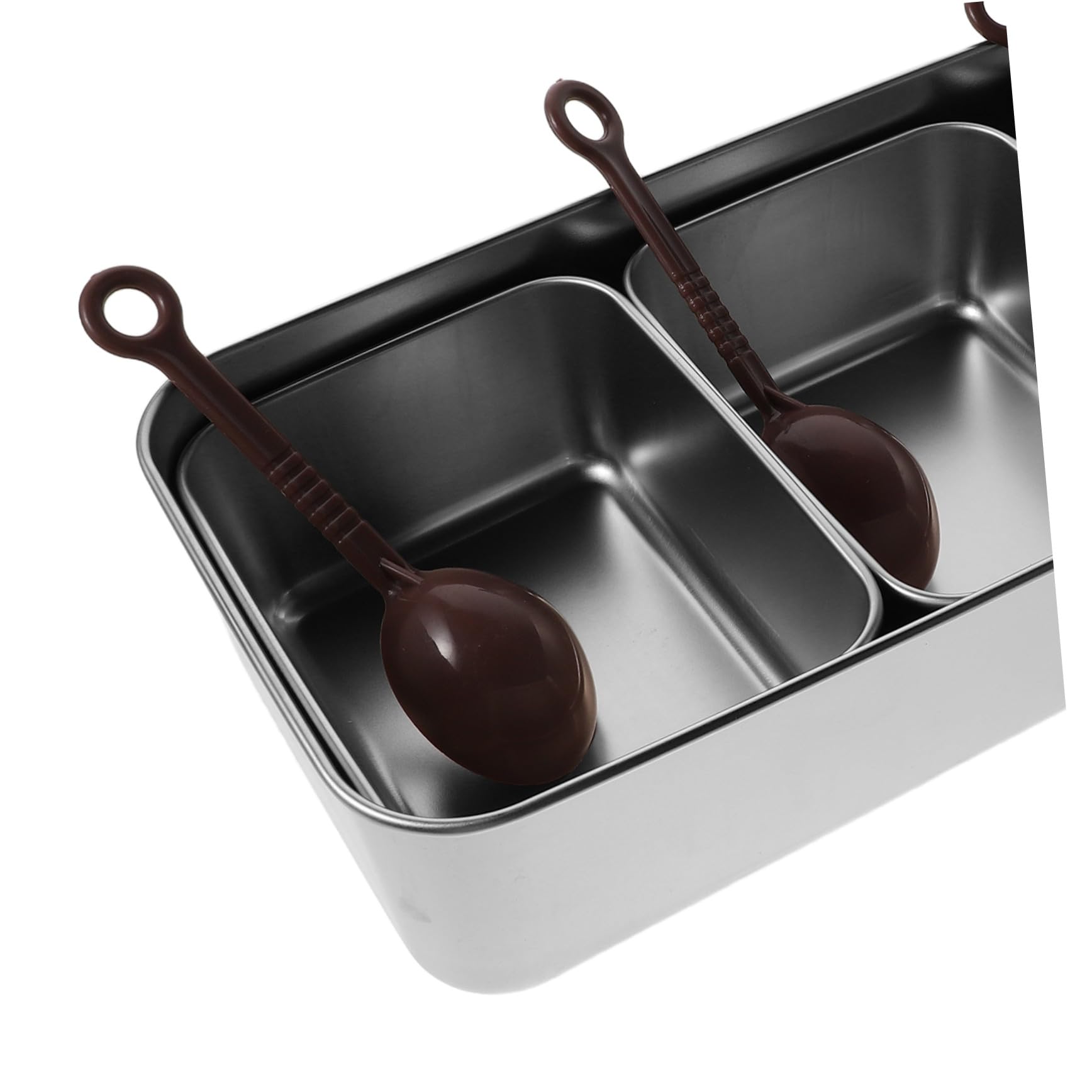 Ipetboom Scatola per Condimenti in Acciaio Inossidabile con 3 Scomparti, Coperchio e Cucchiaio, Organizzatore Compatto per Spezie da Cucina con Facile Pulizia e Accesso Rapido