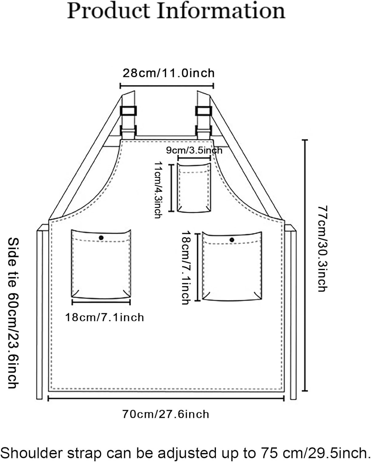 Nanxson Kitchen Apron for Women Men, H Back Style Cooking Apron with 3 Pockets Waterproof Garden Apron - Image 7