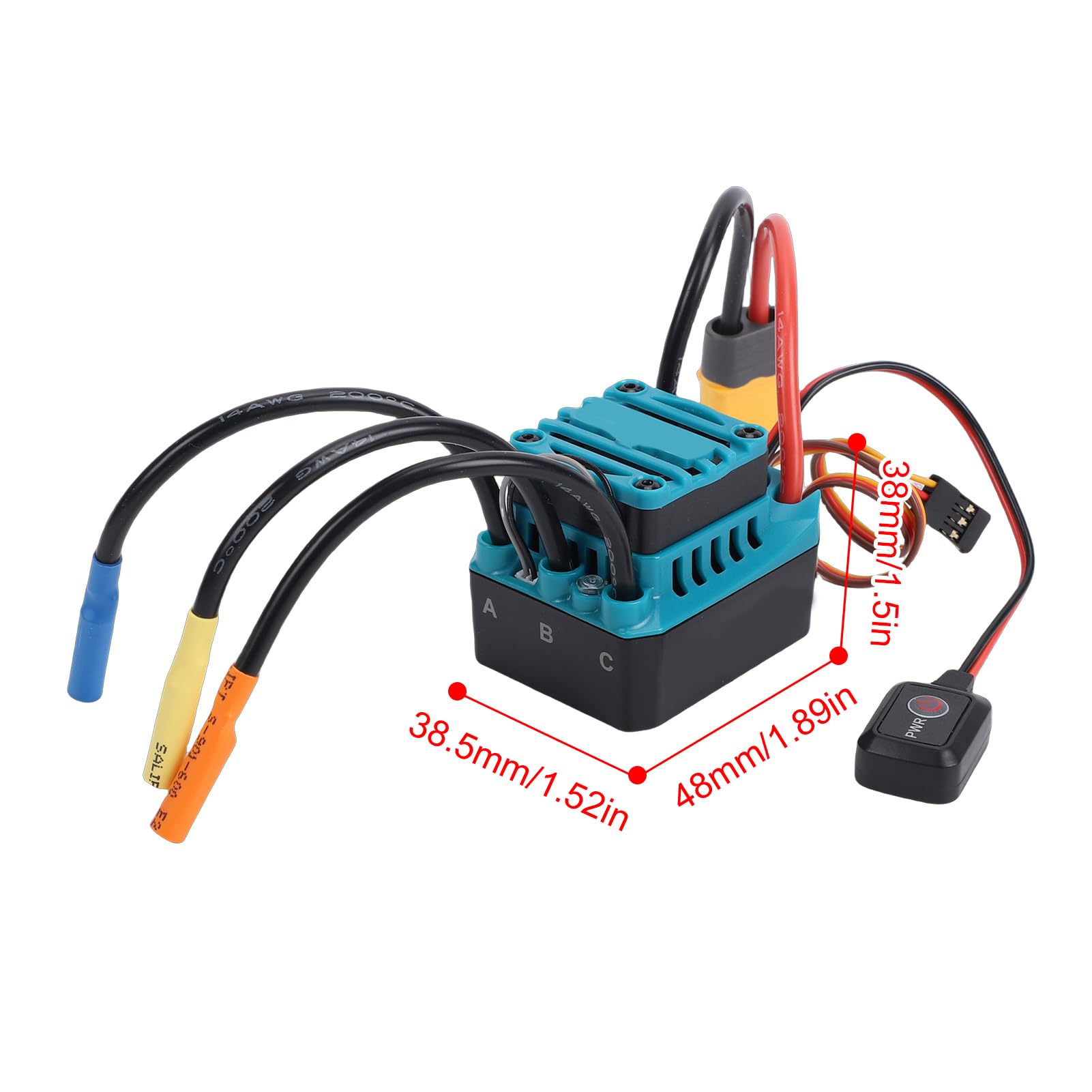 Dilwe 60A ESC, Bezszczotkowy Regulator Prędkości Silnika z Dostrojeniem Smartfona, Aluminiowy Wentylator Radiatora, do 1/10 RC Off Road Crawler Szybka Ciężarówka z Czujnikiem i