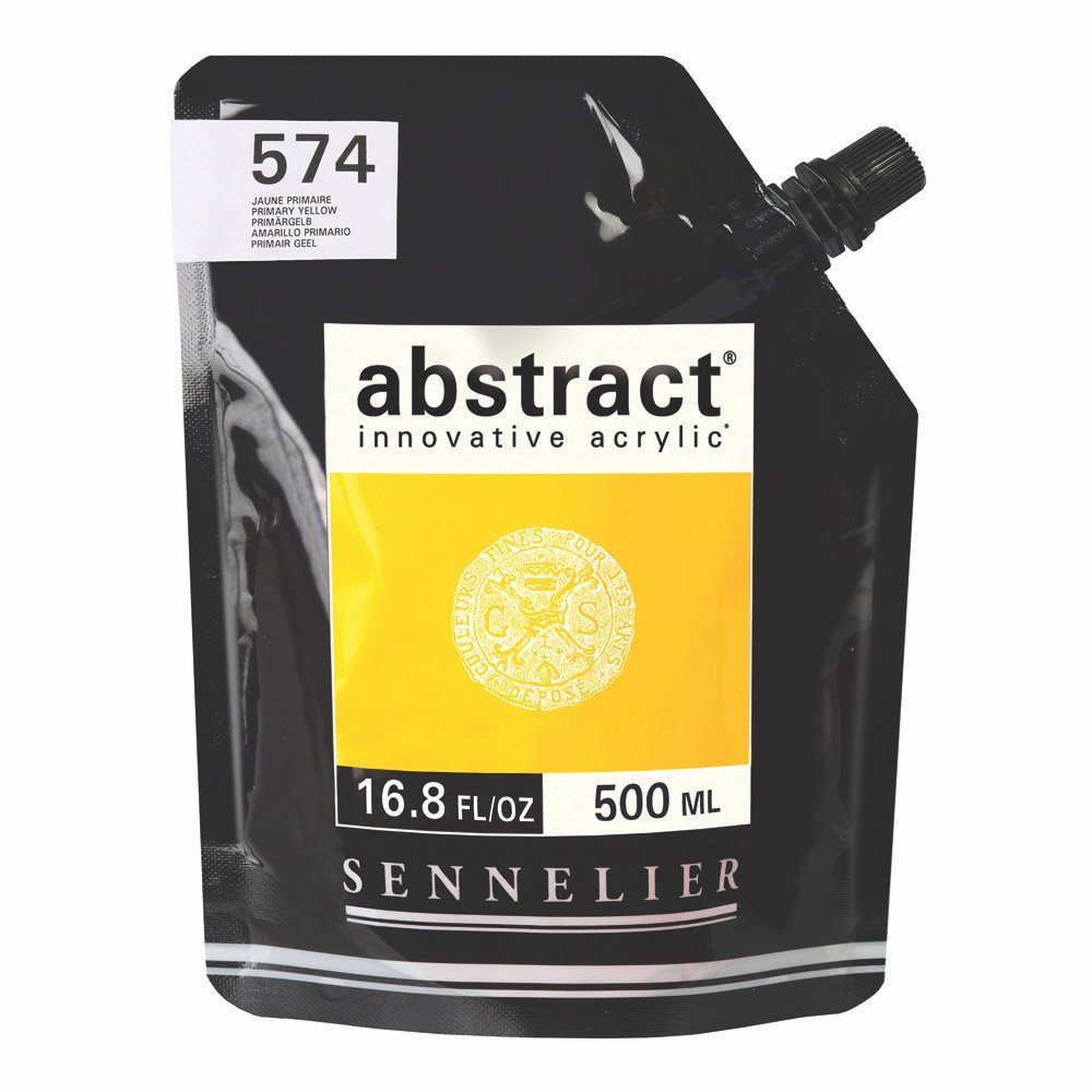 Sennelier Abstract Acrylic 500ml Pouch, Primary Yellow, (10-121521-574)