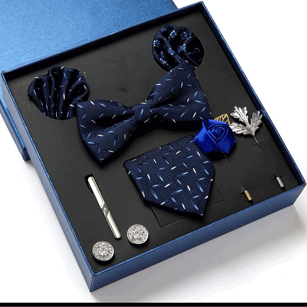 Geschenkbox-Verpackung Herren-Krawatte im Vintage-Stil, formelle Ascot-Krawatte, Seidenkrawatten-Set im britischen Stil (Farbe: A) (C)