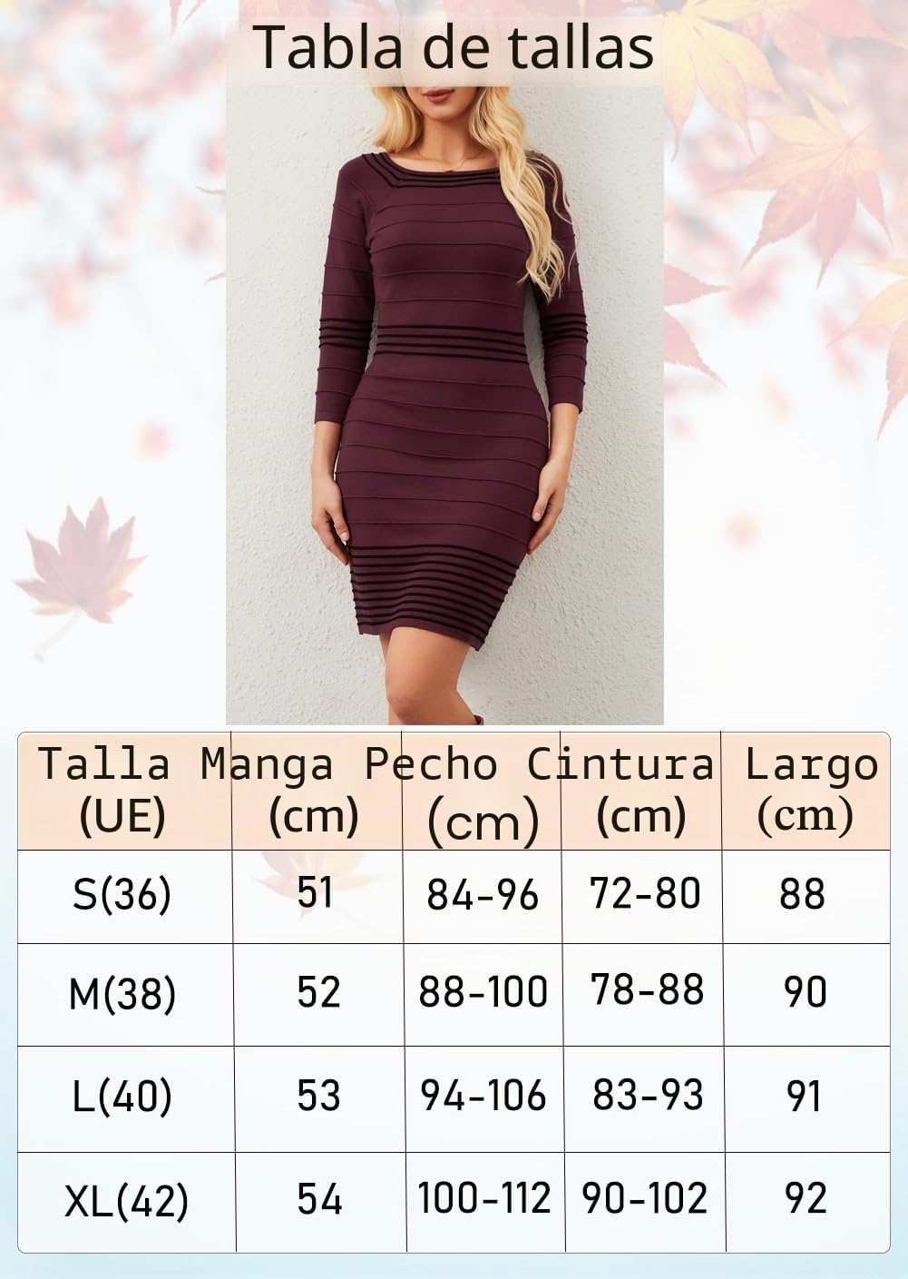 YUTILA Vestido de punto para mujer, vestido de jersey elegante, vestido de invierno, monocolor, informal, manga larga, minivestido de otoño e invierno