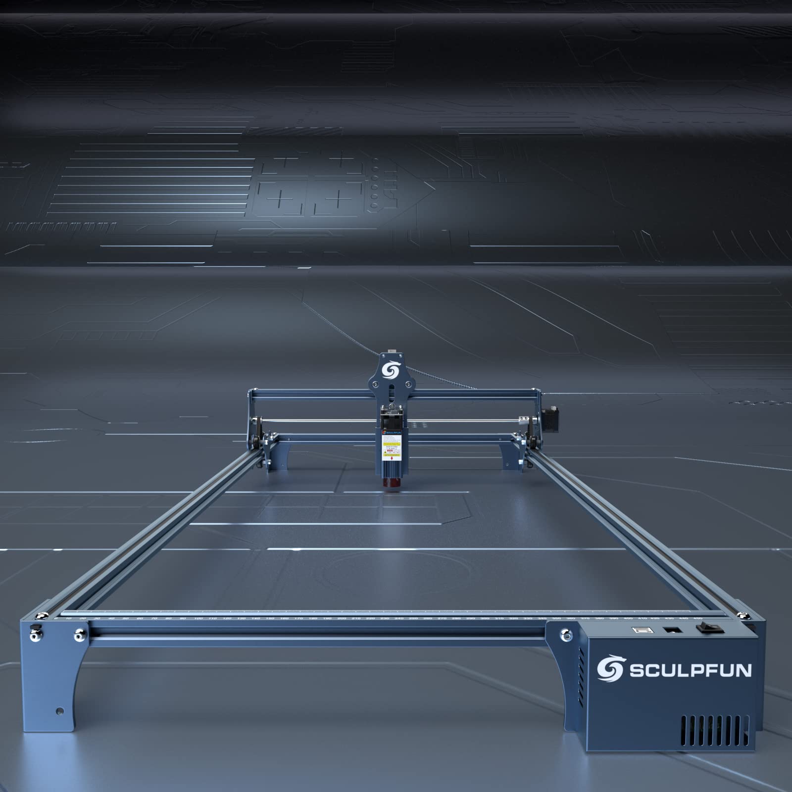 SCULPFUN S9 Erweiterung, Y-Achsen-Erweiterungs kit, Gravur Bereich-Erweiterungskit für SCULPFUN S9 Laser Graviermaschine, Erweiterter Riesiger Gravurbereich auf 405 x 945 mm