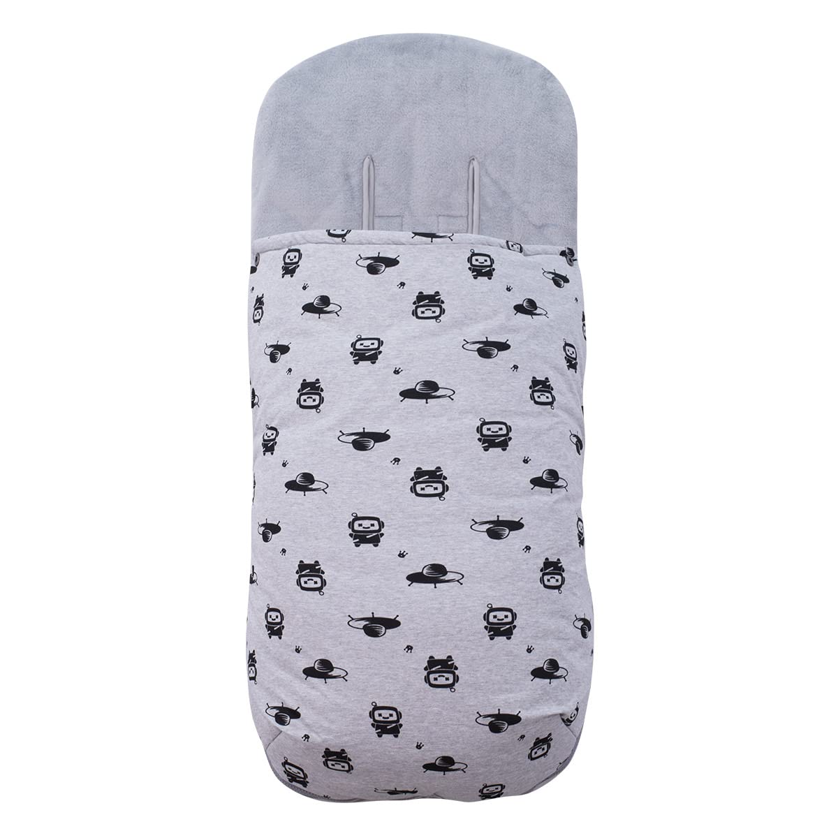 JYOKO KIDS Sacco Universale per Passeggino, Sacco Invernale in Pile per Passeggino, Coprigambe per Carrozzina di Bambini con Interno in Pile Extra Morbido (SPACE ROBOT, PILE)