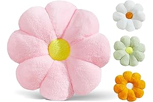 17.7In Cute Pink Daisy Flower Shaped Throw Pillow