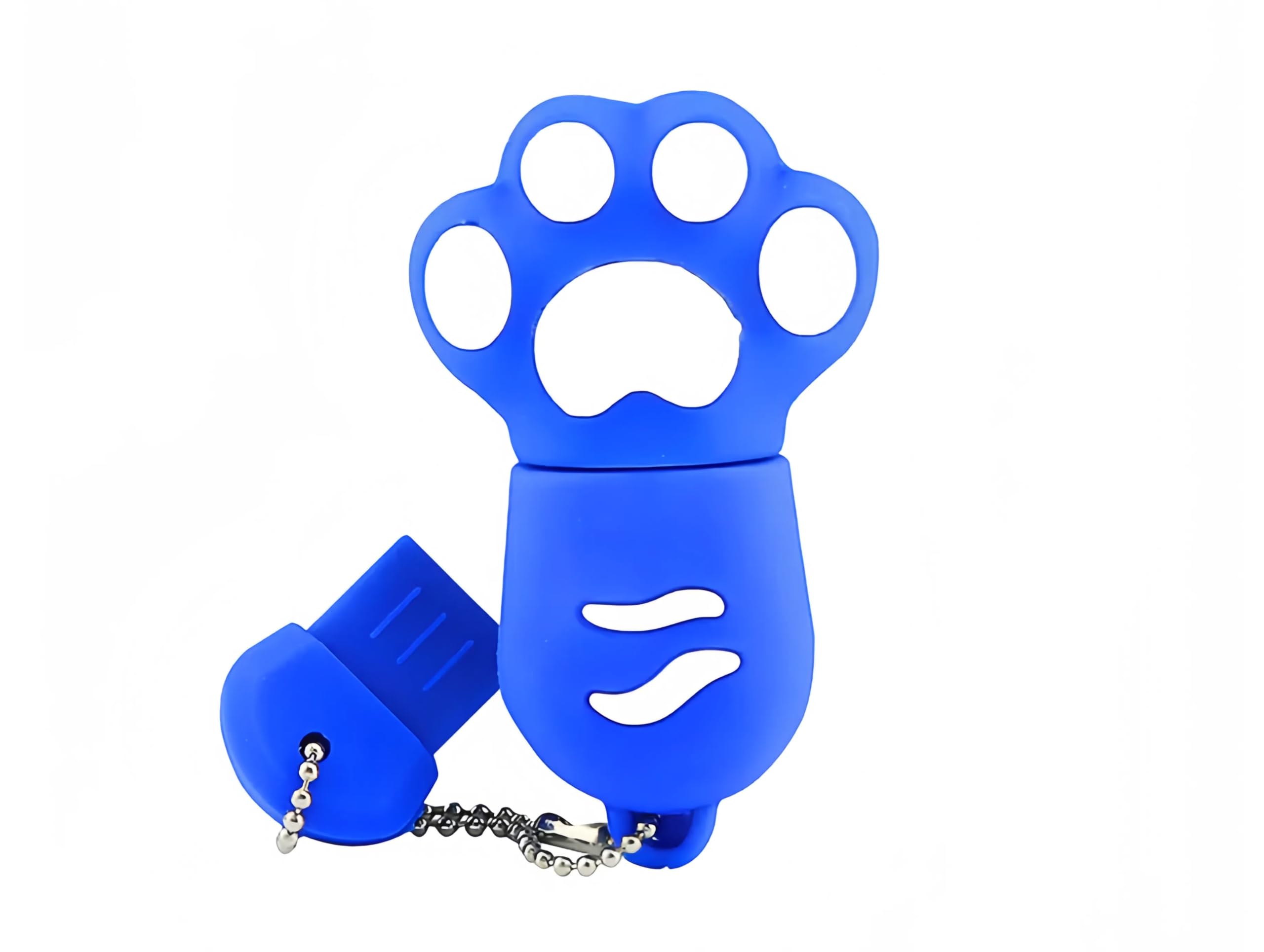 64GB USB 2.0 Flash Drive Cartoon Novelty Lovely Cat Paw Memory Stick Silicone Rubber Ainmal Pendrive Blue-image-13