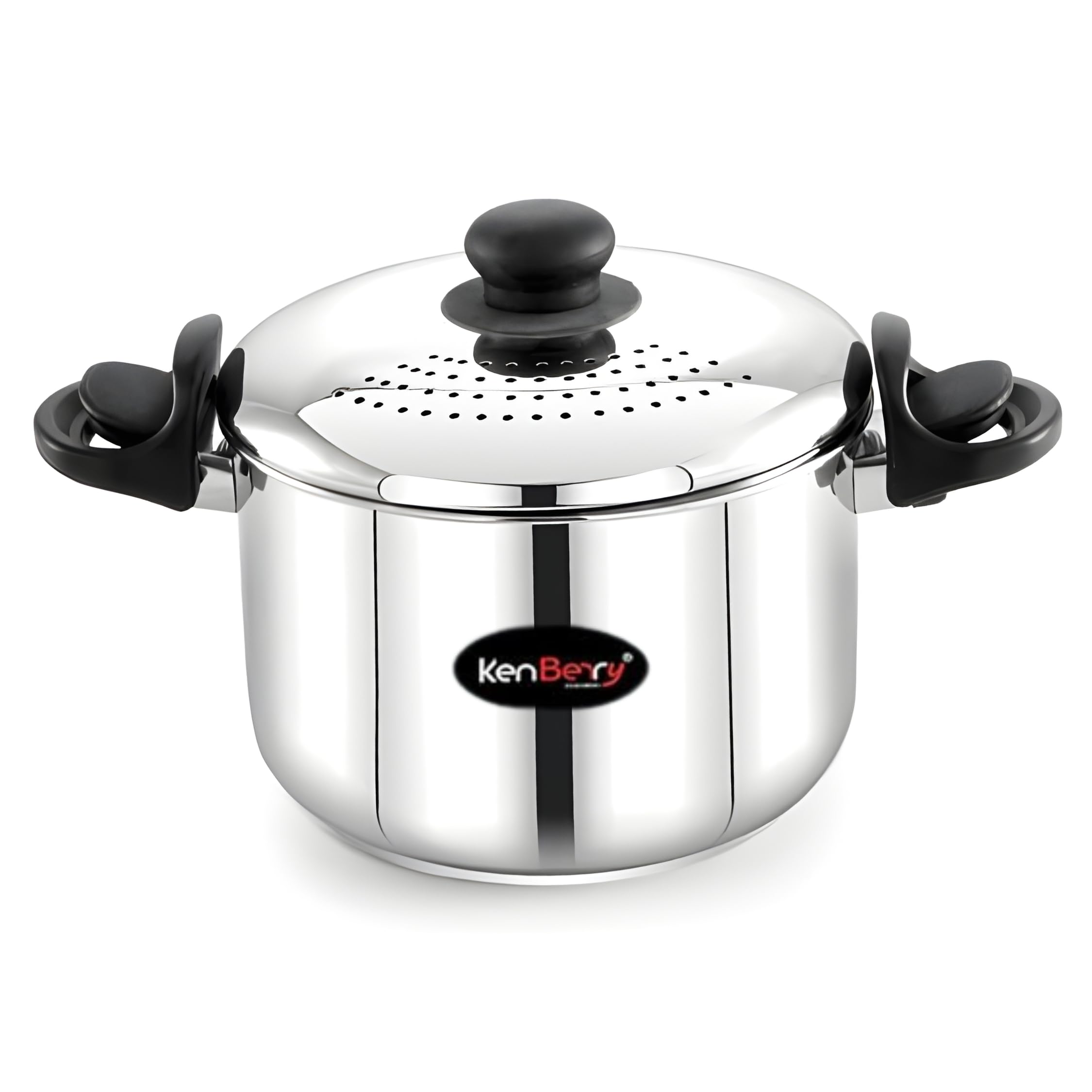 KenBerry 5 Litre Stainless Steel Pasta Cooker with Strainer Lid | Multipurpose Cooking Pot for Pasta, Noodles, Rice & Vegetables | Anti-Lock Bakelite Handles | Induction & Gas Compatible-image-43