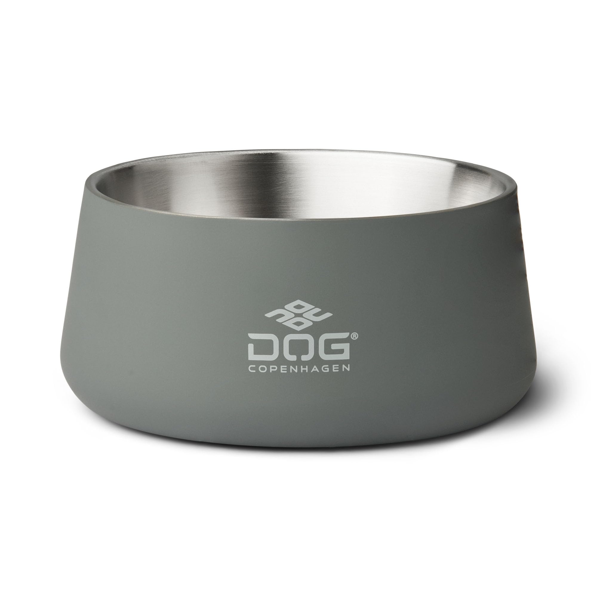 DOG Copenhagen Vega Bowl - Dog Food and Water Bowl - Stainless Steel, Dishwasher Safe, Non-Slip - Danish Design, S/M, Cool Grey
