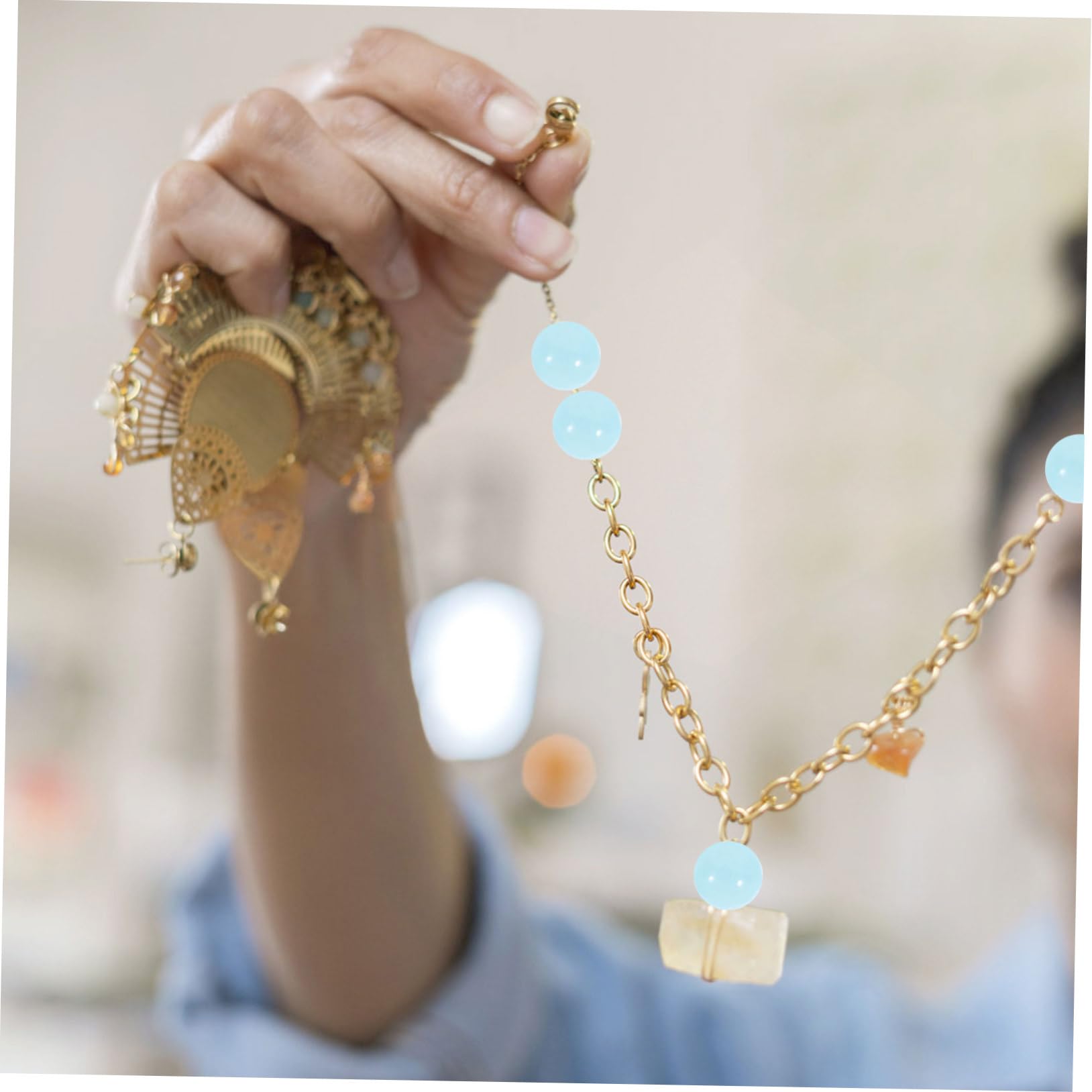 Angoily 900 Pezzi Perline Rotonde in Vetro Blu per Braccialetti e Collane Perline di Vetro per Gioielli Fai da Te Decorative per Artigianato e Creazioni Personalizzate
