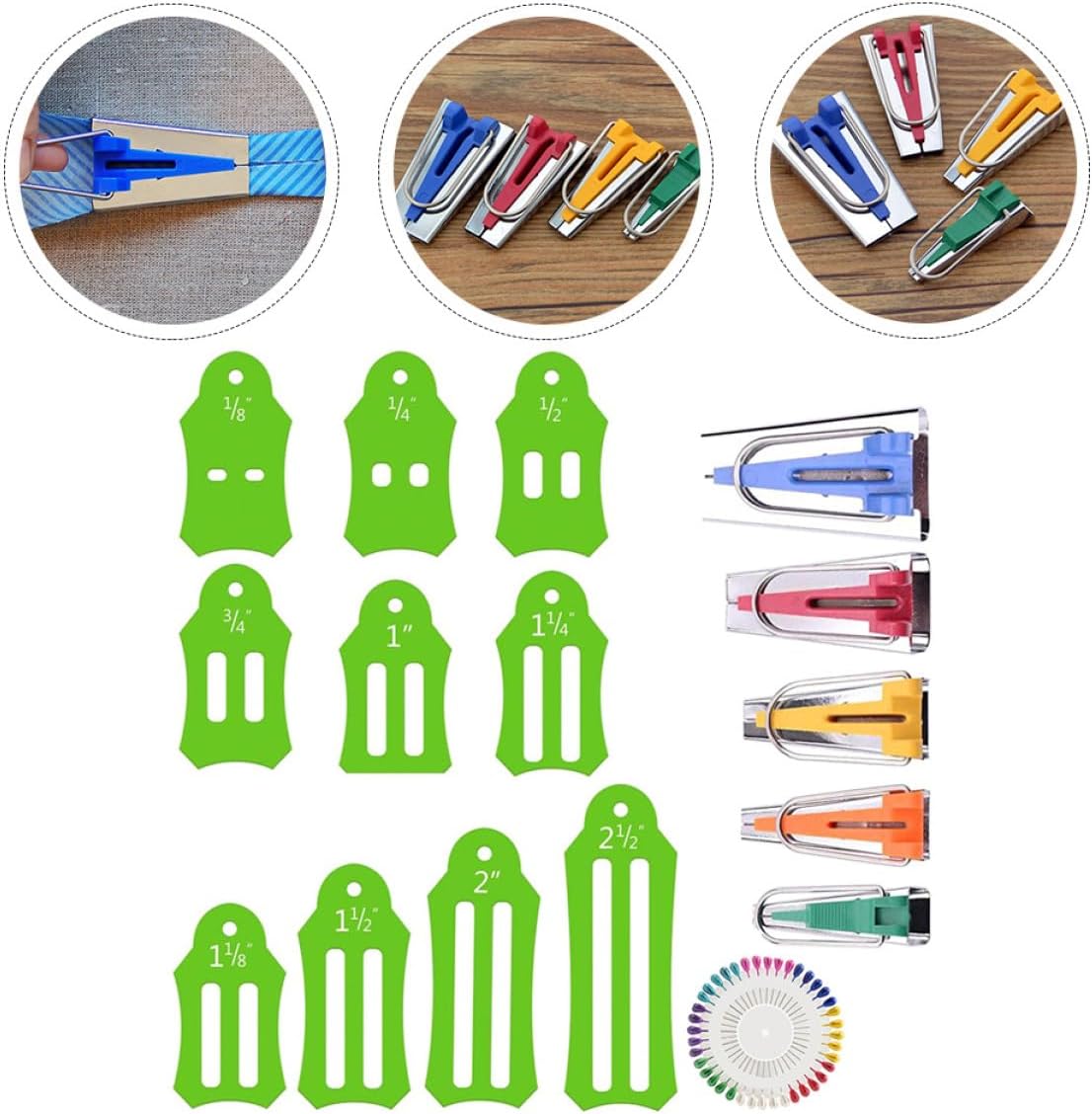 Veemoon Quilted Fabric Bias Tape Maker Tool Kit Sewing Supplies Quilting Tool Kit