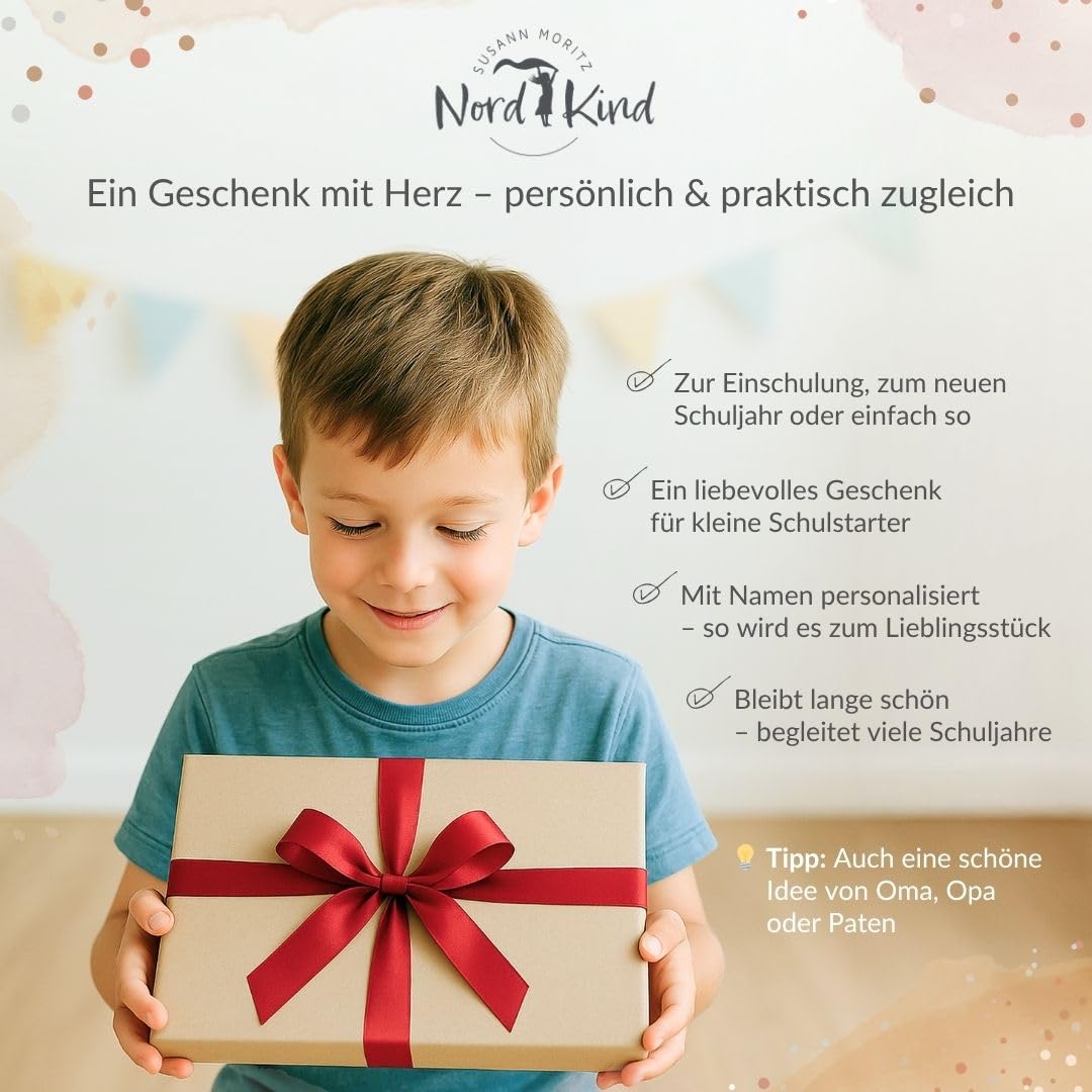 Nord-Kind personalisierter Stundenplan aus Acryl – abwischbar & wiederverwendbar – für Kinder der 1. Klasse zur Einschulung – Mädchen & Jungen (Boho2)
