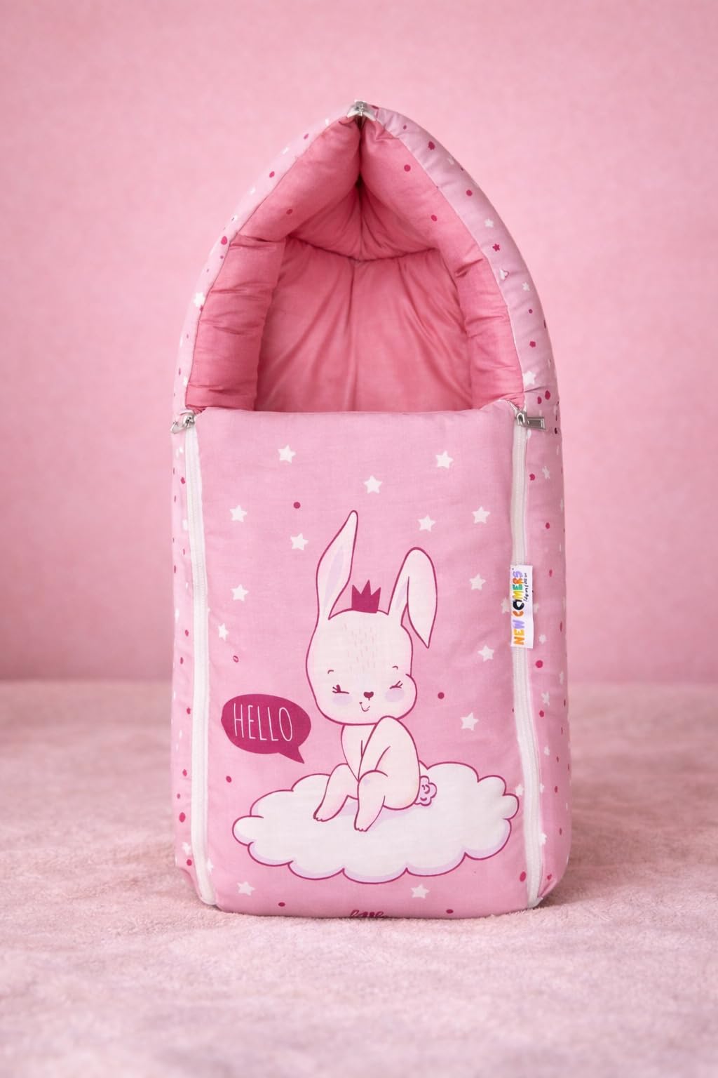 NEW COMERS® 3 in 1 Baby Bed, Sleeping Bag & Carry Nest, Cotton Baby Bedding for New Born & Infant, Travel Friendly Portable Bassinet, for Baby Carrying & co Sleeping, Unisex Baby Sleeping Bed-851