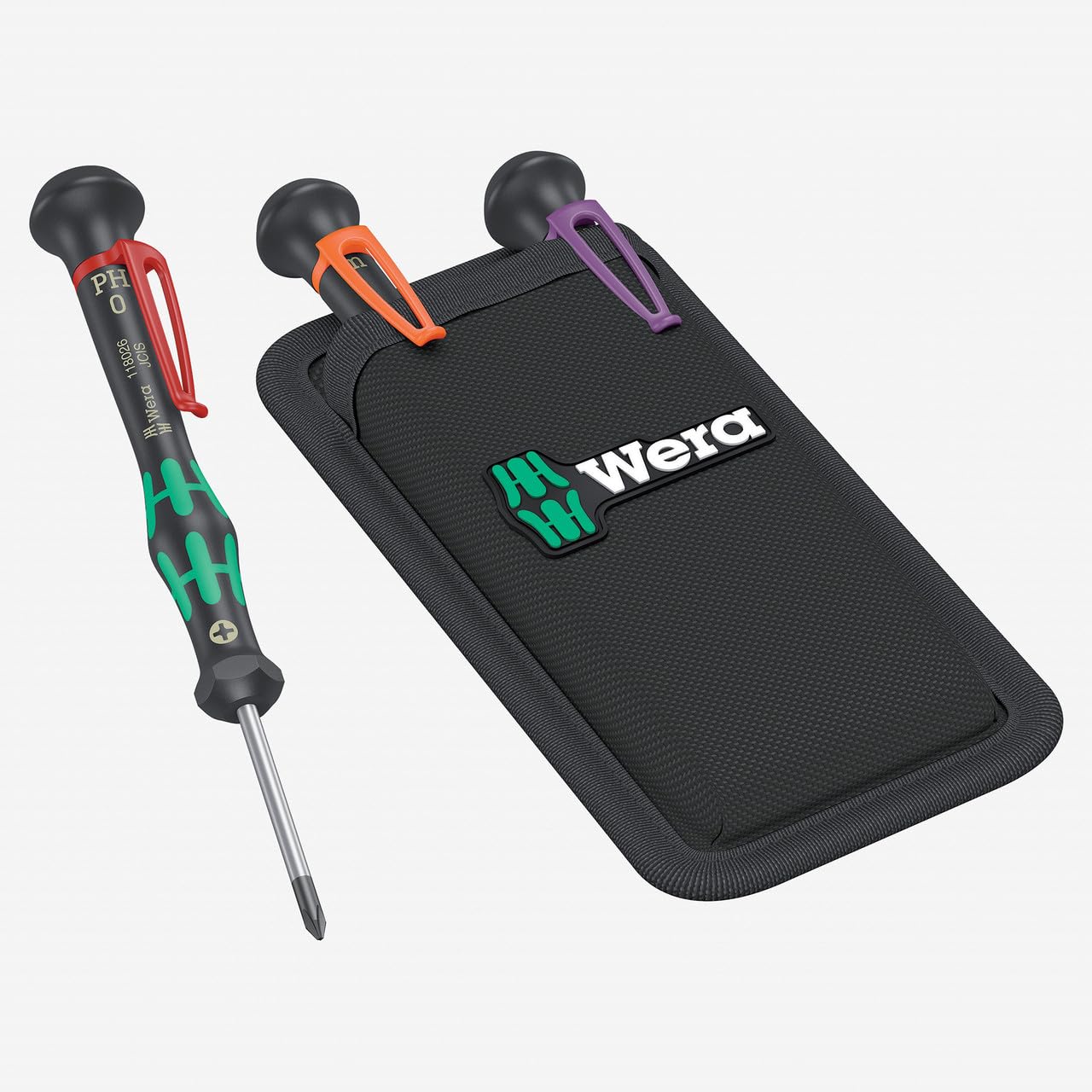 WERA Mobile Phone Repair Set, 3 Pieces, Screwdriver Set, Screwdriver, Black, Phillips, Torx, Pentalobe, Mobile Phone Repair and Maintenance