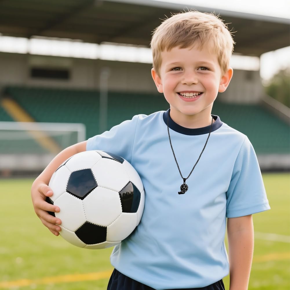 Regalo Futbol Niño Cadena Joyería 23 Pulgadas Negro
