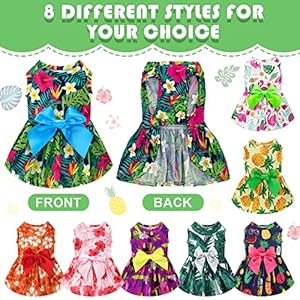 LEIFIDE 8 Pcs Summer Themed Hawaii Dog Dresses Holiday Flamingo Fruit Floral Pattern Pet Skirts Hawaii Puppy Princess Dresses Outfits Bowknot for Girl Dogs Cats Beach(XL) LEIFIDE 8 Pcs Summer Themed Hawaii Dog Dresses Holiday Flamingo Fruit Floral Pattern Pet Skirts Hawaii Puppy Princess Dresses Outfits Bowknot for Girl Dogs Cats BeachXL