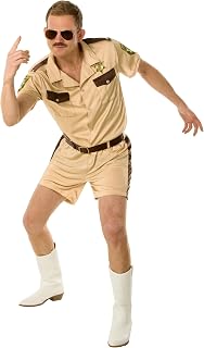 Lieutenant Cop Costume Men 911 Officer Deputy Outfit Brown Tan Police Uniform Sheriff Halloween Costumes For Men