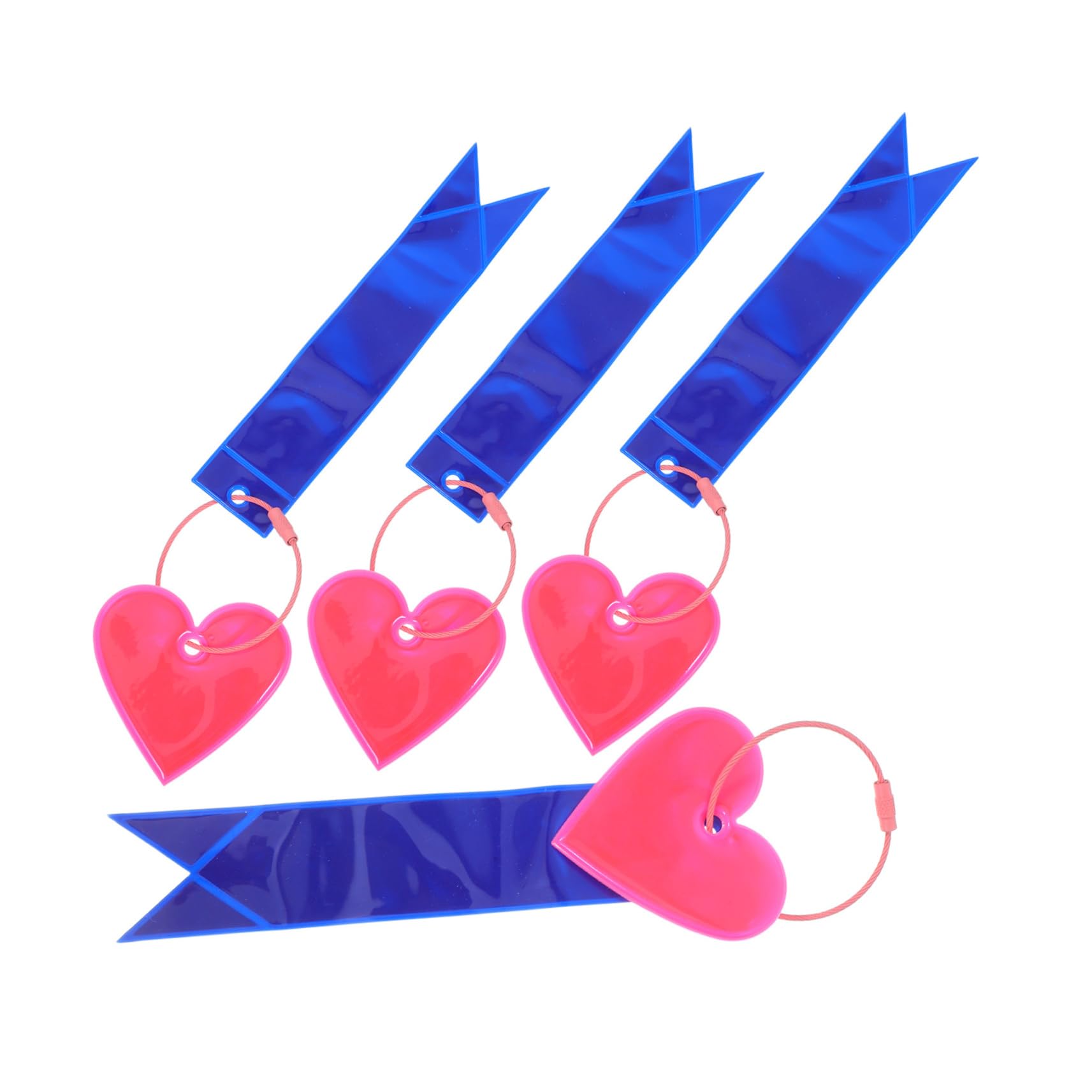 INOOMP 4pcs Stylish Heart Pendant Night Safety Accessories for Cycling Walking and Outdoor Activities Eye Catching Visibility Enhancer