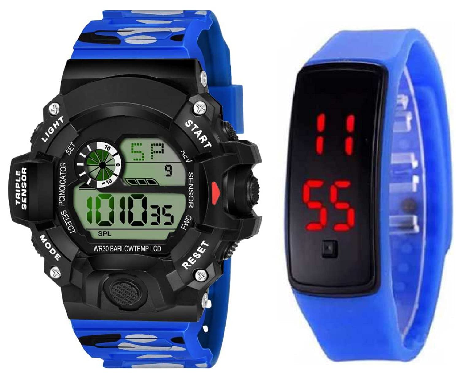 ZUPERIA Multi-Functional Digital Blue Watches for Boys & Men (Pack of 2) (B09B45JXTV) Amazon Price History, Amazon Price Tracker