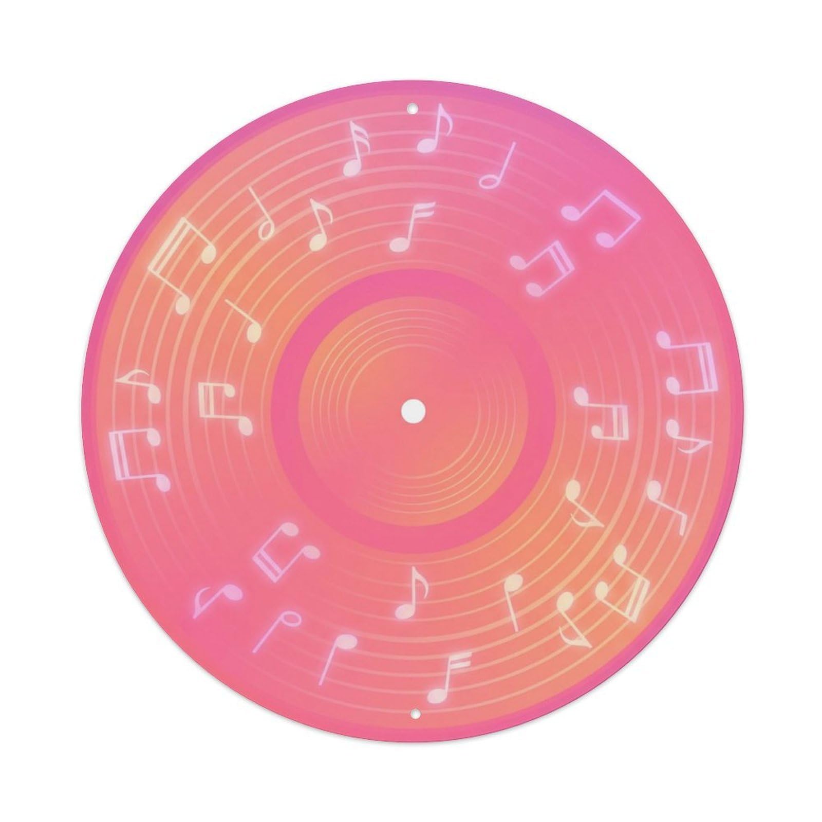 Colorful Music Vinyl Records Pink Sunset Harmony Metal Tin Sign