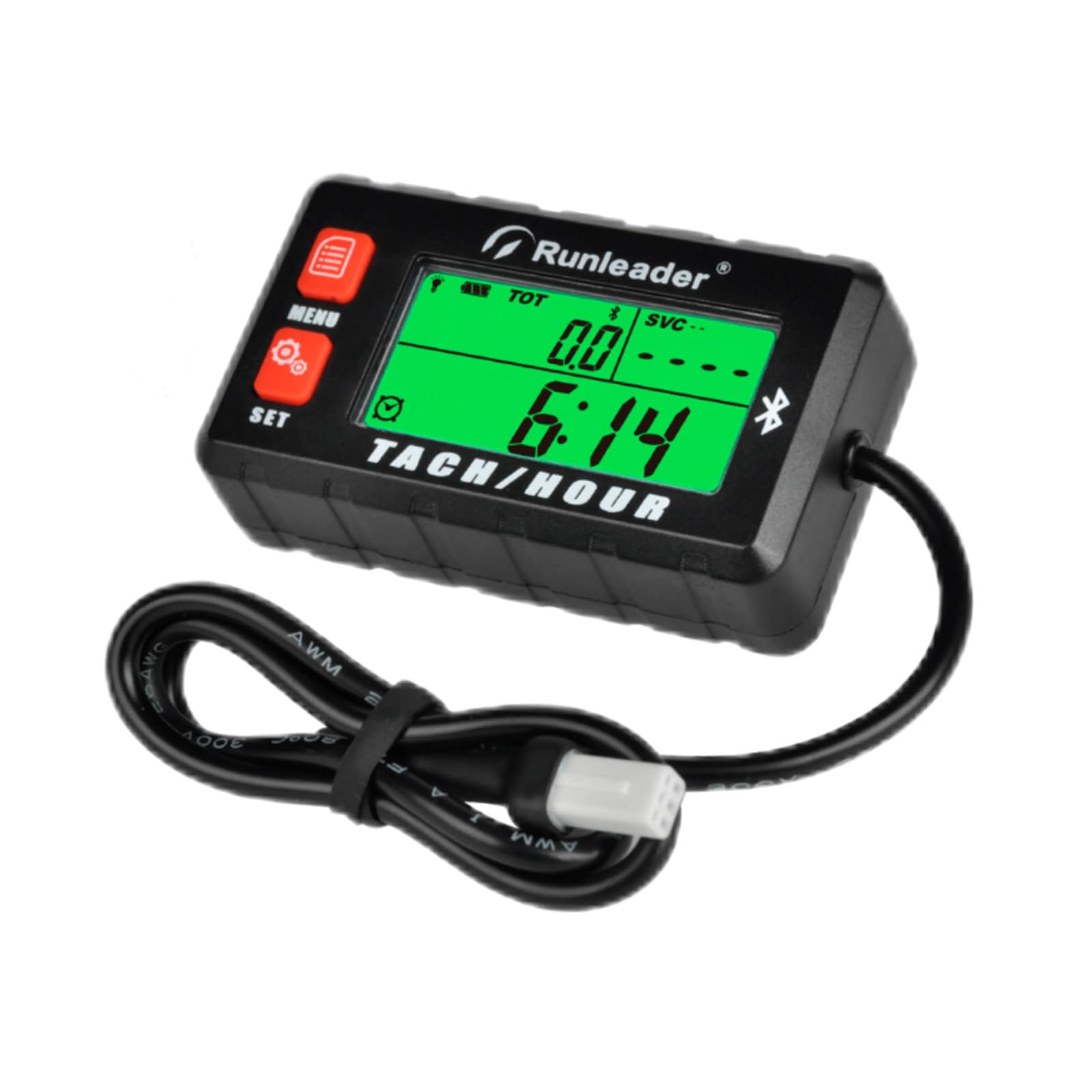 Runleader RL-HM058-BT Bluetooth Shunt Tach Hour Meter, Works by Replaceable Battery and DC 12V Power. (RL-HM058-BT)