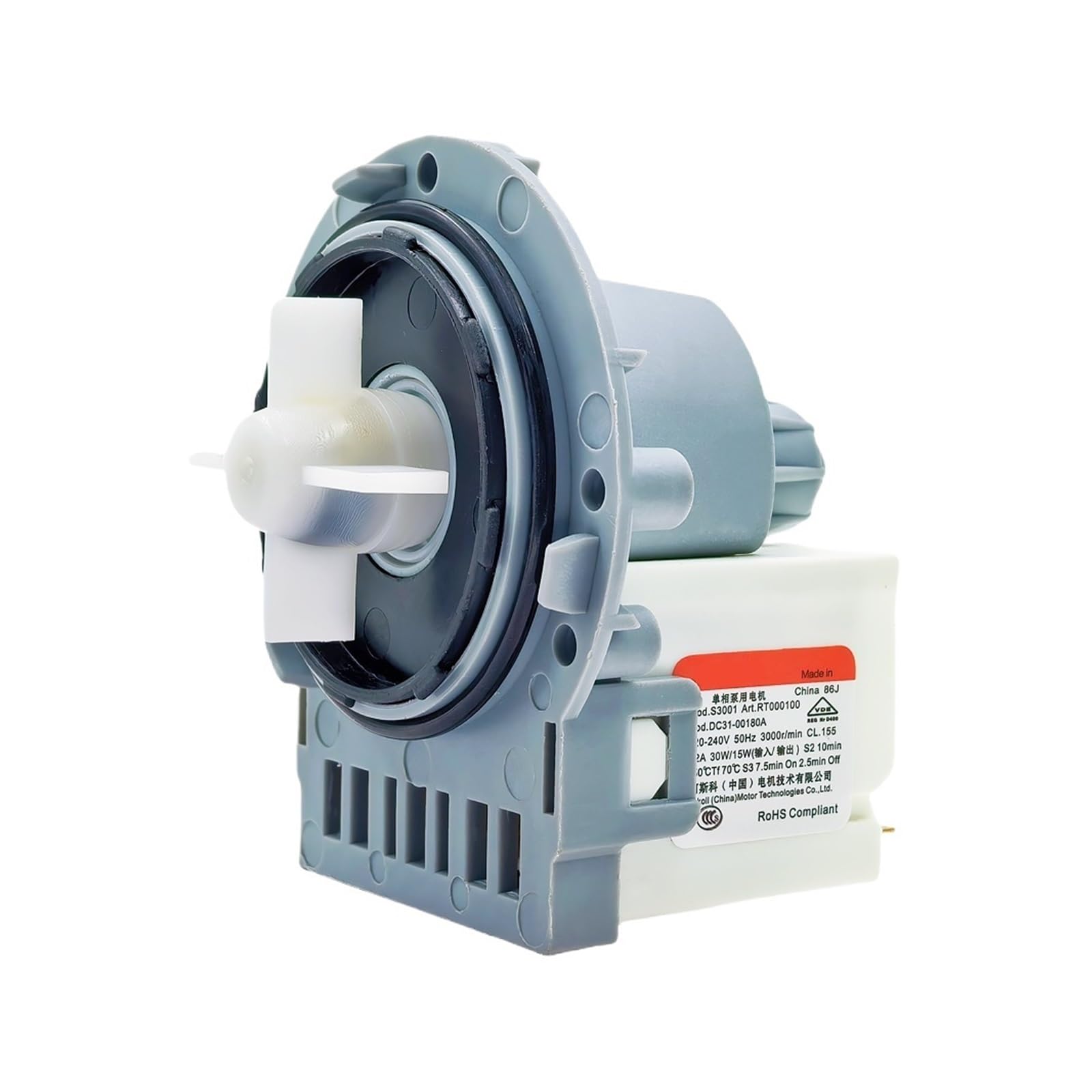 DC31-00180A 220-240V 50Hz 30W/15W 3000r/min Drain Pump Motor ，compatible For Samsung， Washing Machine Washer Drainage Parts