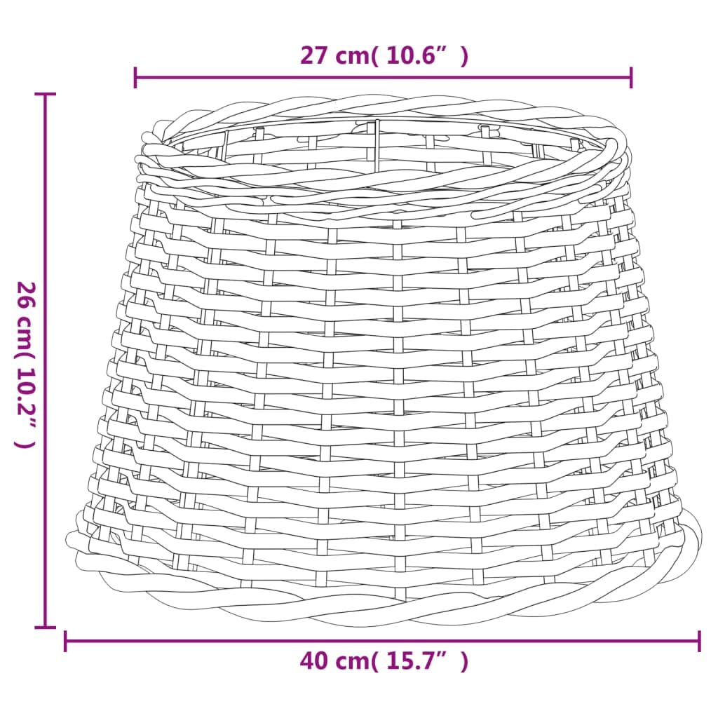 Abat-jour Rond, Abat Jour E27 pour Lampe de Table marron Ø40x26 cm osier