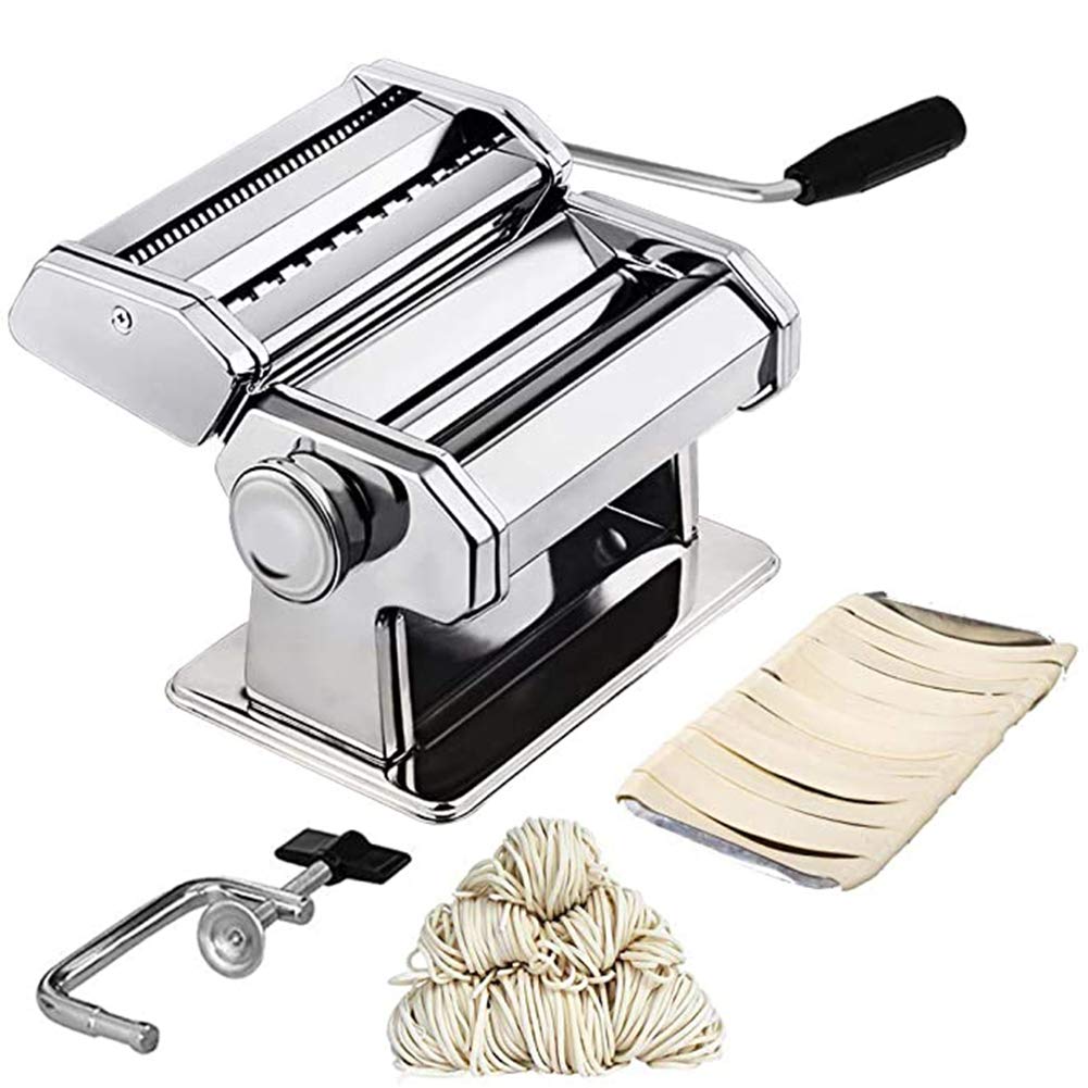 LTLCLZ Homemade Pasta Maker All in One 9 Thickness Settings for Fresh Fettuccine Spaghetti Lasagne Dough Roller Press Cutter Noodle Making Machine Sturdy