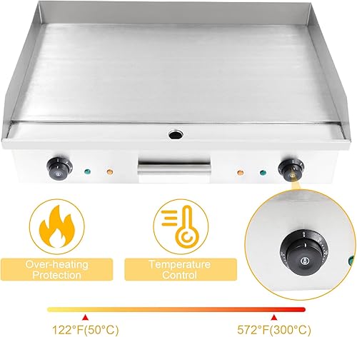 Miniatura 4 de TBVECHI 4400W 110V Teppanyaki, plancha eléctrica de la encimera de la encimera comercial de la parrilla plana de la parrilla de la parrilla de la