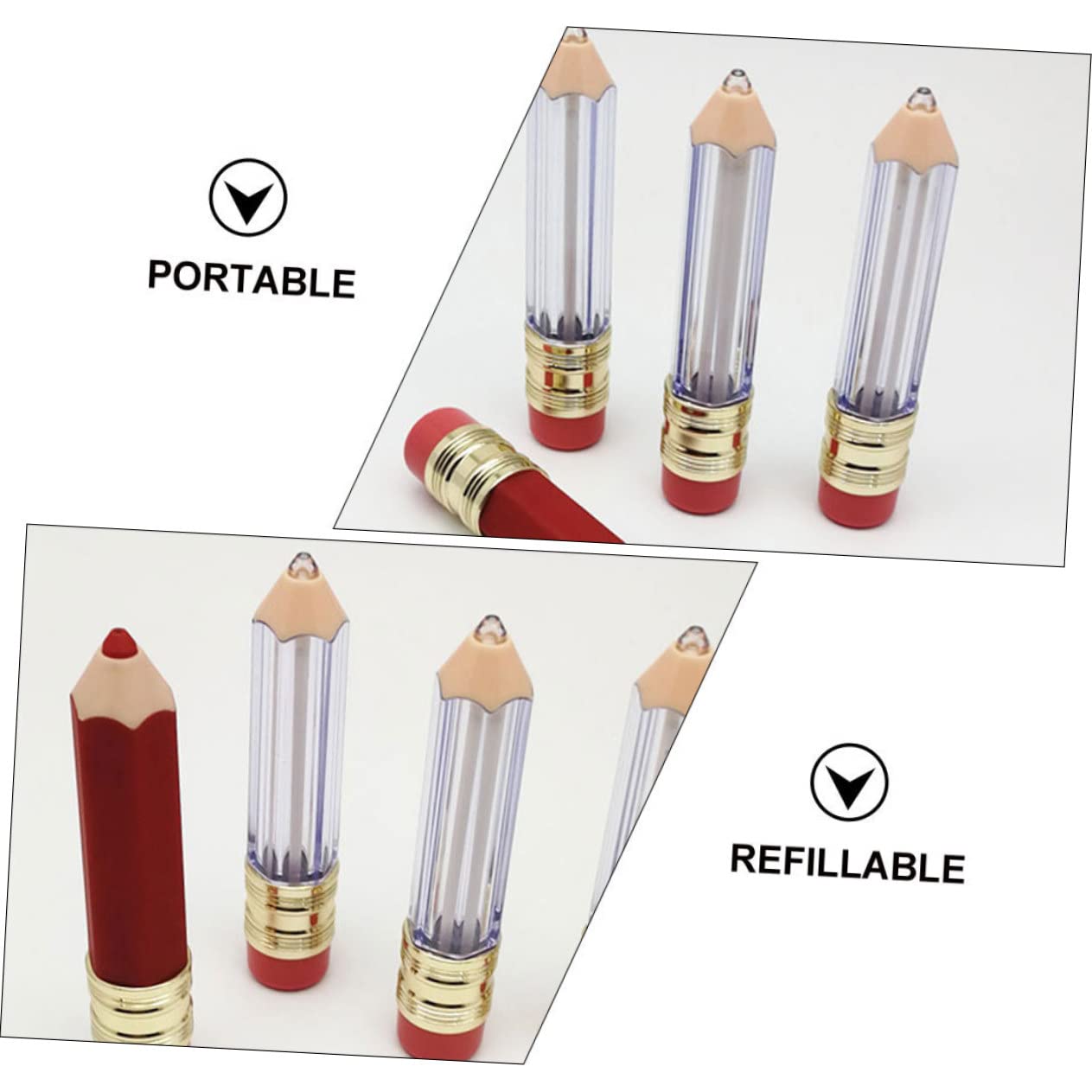 5 Sätze Leere Tube Lipgloss Behälter Lippenfüller Glanz Röhren Lippenröhrchen Leer Bulk-lipgloss Bleistift Lippenbalsam Tube Lipgloss-flaschen Plastik 6 Stück * 5