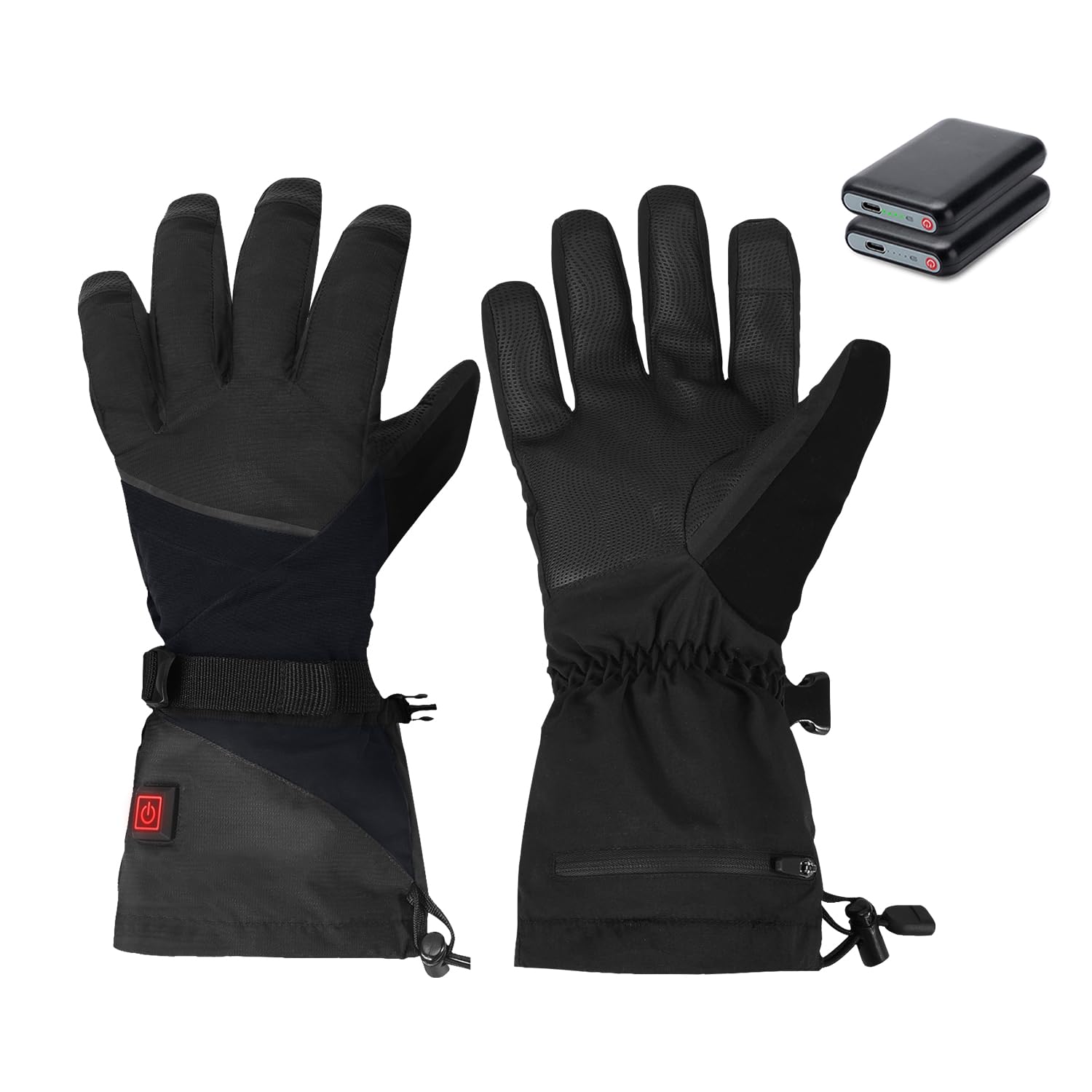 Heated Gloves for Men Women Heated Motorcycle Gloves Touchscreen Waterproof Perfect for Motorcycle Cycling Skiing Hiking Outdoor Winter