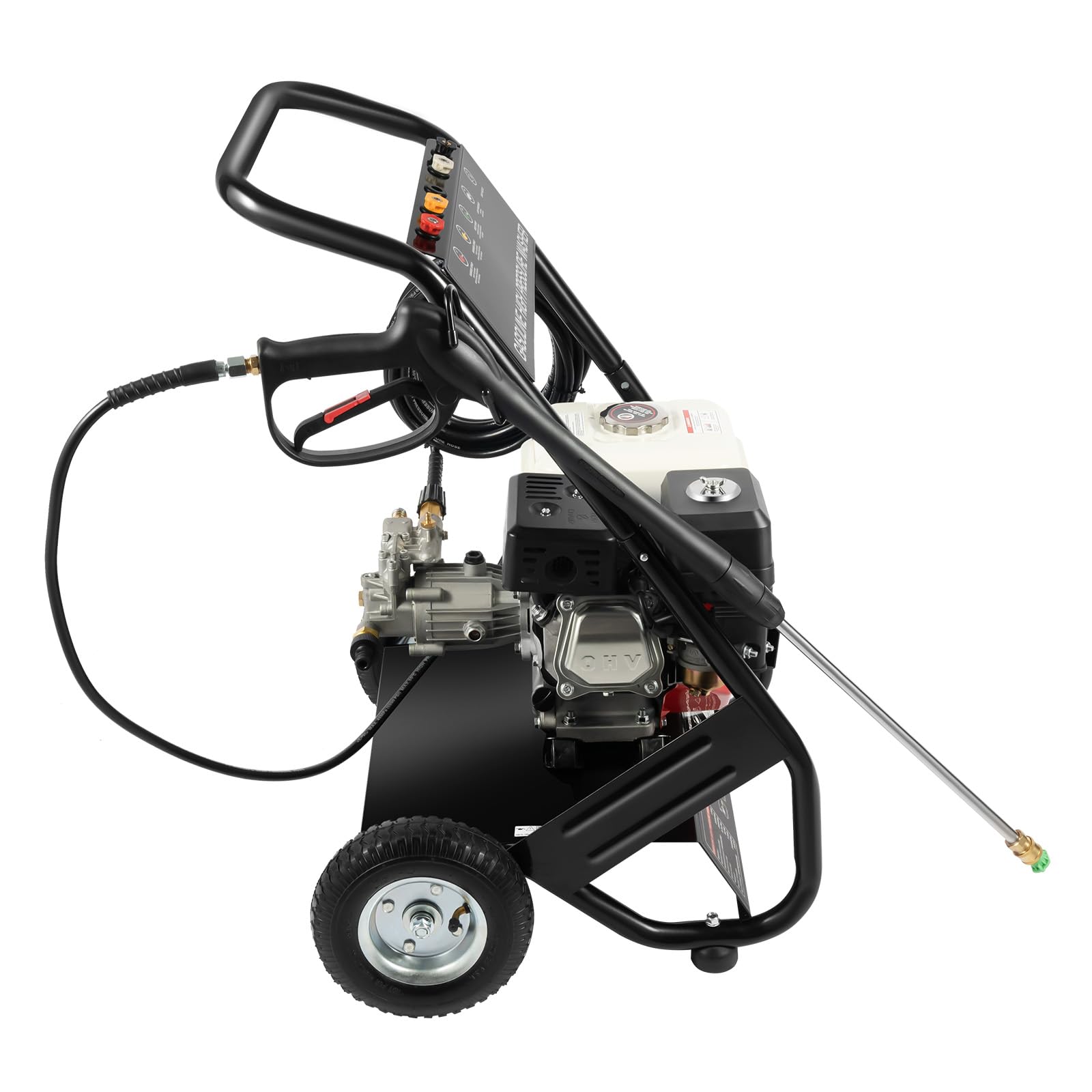 Máquina de limpieza de gasolina de alta presión, filtro, práctico gancho, almohadillas para pies, velocidad 3400 R/min, para limpieza de cubiertas, patios, muebles de jardín, motor de 4 tiempos
