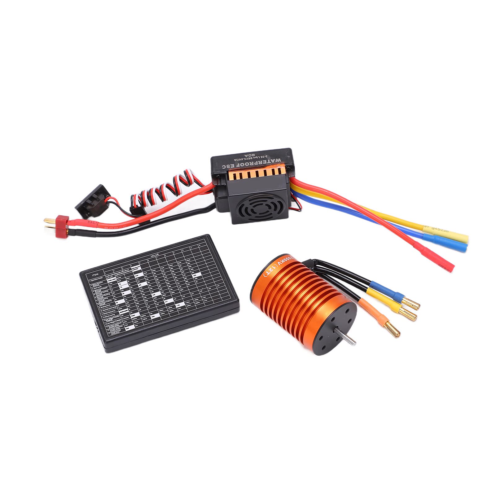 Zestaw Silnika Bezszczotkowego F540 do Samochodów RC w Skali 1/10 | Trwały stop aluminium, wodoodporność 60A ESC, wydajne uzwojenia miedziane, konstrukcja o wysokim momencie obrotowym