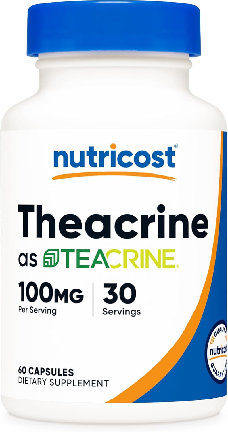 Nutricost Theacrine as Teacrine 100 MG per Serving, 60 Capsules - 30 Servings, Vegan, GMO-Free