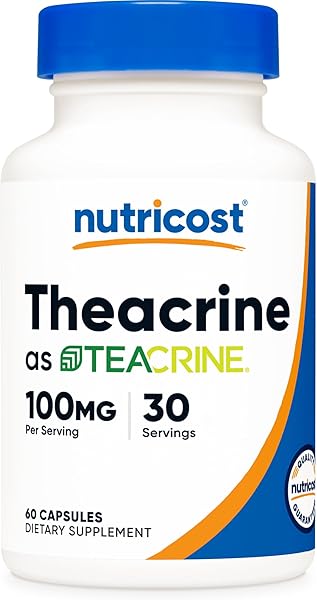 Nutricost Theacrine as Teacrine 100 MG per Serving, 60 Capsules - 30 Servings, Vegan, GMO-Free