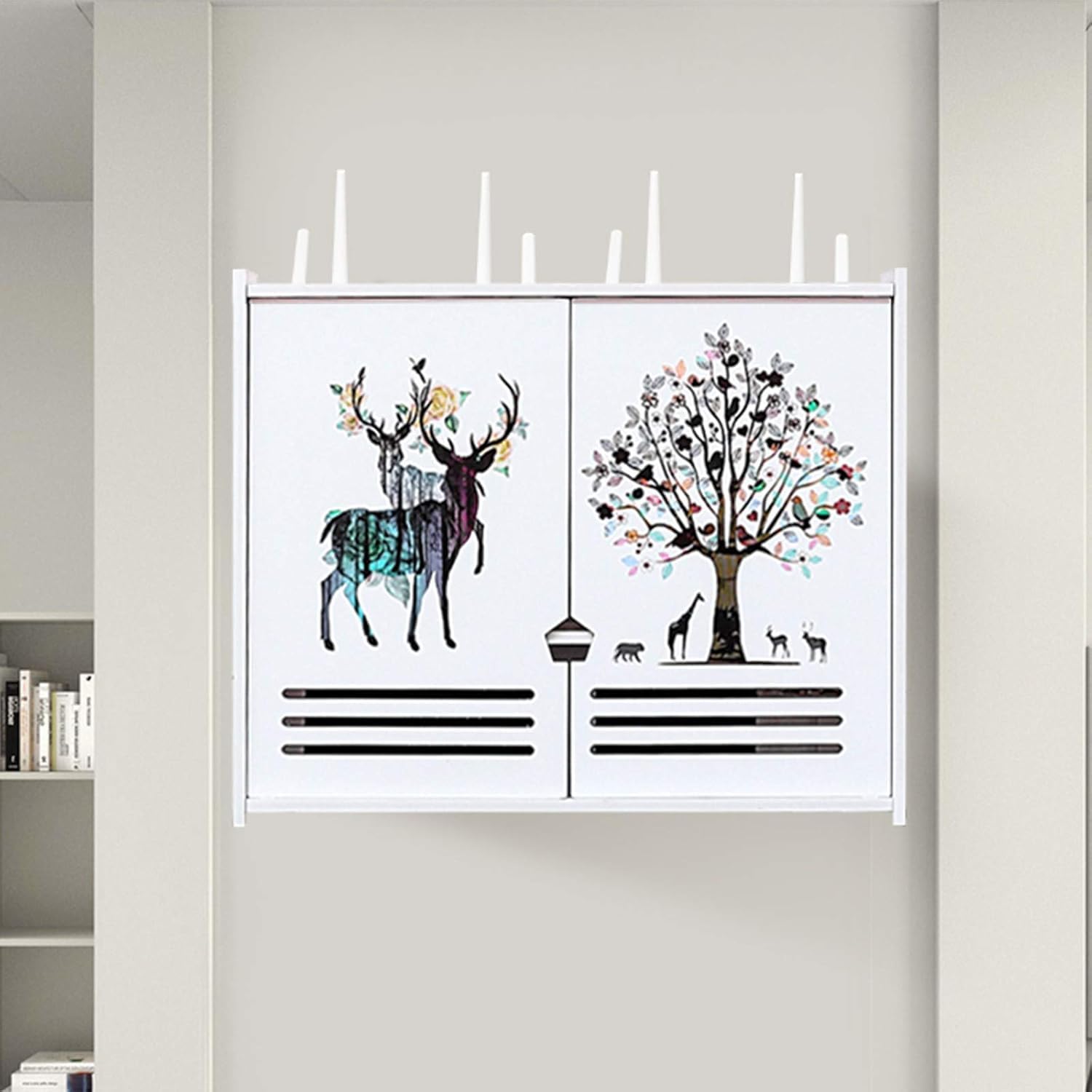 Support mural pour routeur WiFi, étagère flottante pour la maison et le bureau, 48 x 11,5 x 40 cm