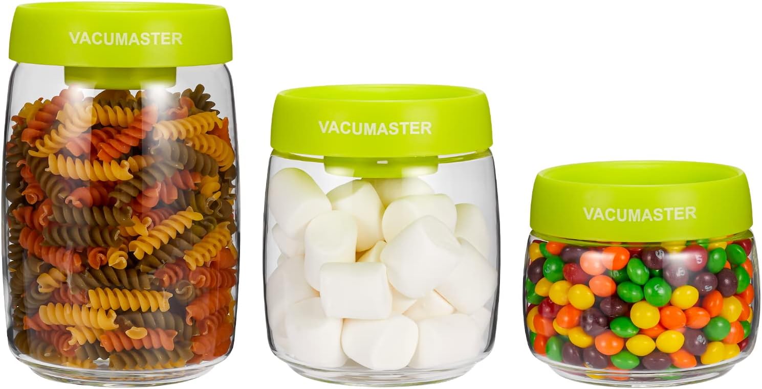 VACUMASTER Kitchen Organization, Vacuum Pantry Organization and Storage Set, Food Storage Container Jar Organizer for Cereal Dispenser Bread Snack