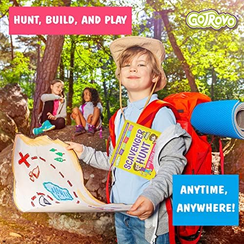 Gotrovo Indoor Backyard Camping & Outdoor Scavenger Hunt Card Game for Kids with Included STEM Kid Activities | Ideal Card Games for Kids Ages 4-8 | Find and Seek Scavenger Hunt Fun 5 61mOmn6LrnL. AC