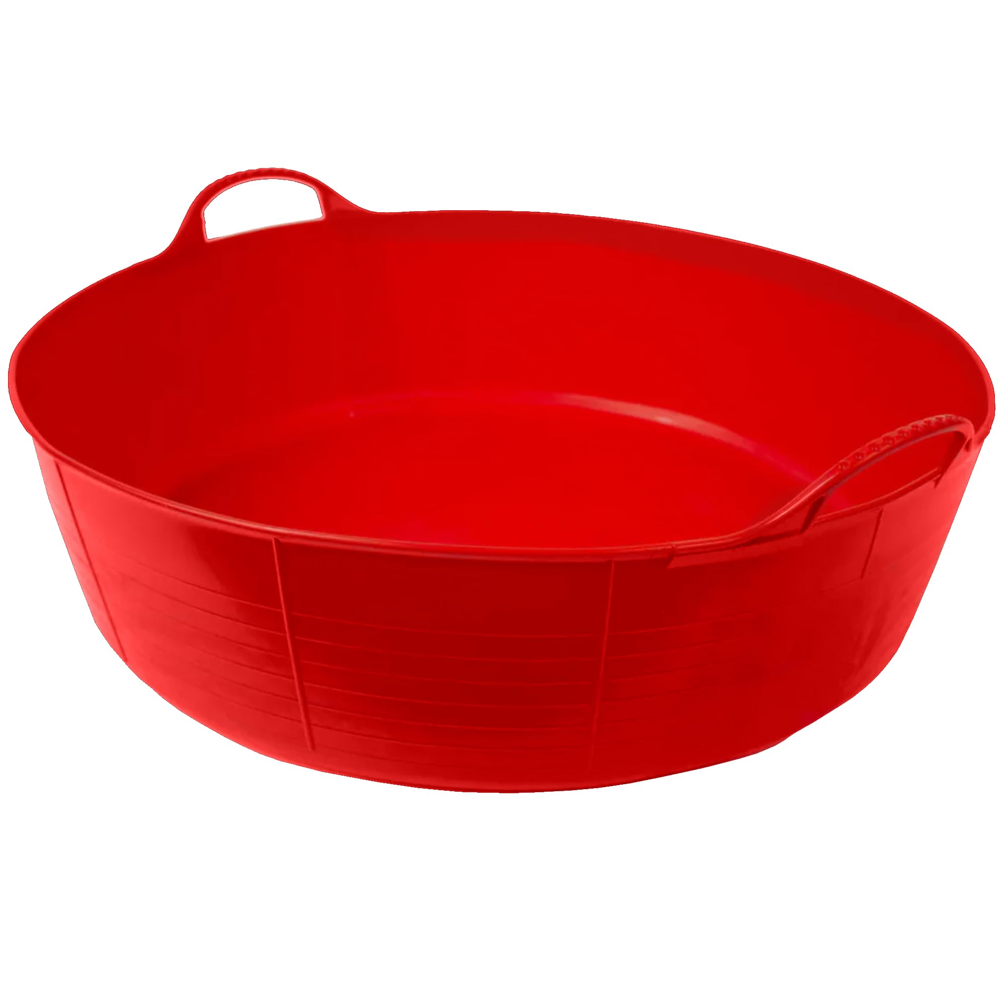 Large Shallow Flexible Tub 2-Handled Flexible Storage Feeding Bucket 35L For Home, Garden, Equestrian Stable and Workplace Flexible Bulk Container (Red)