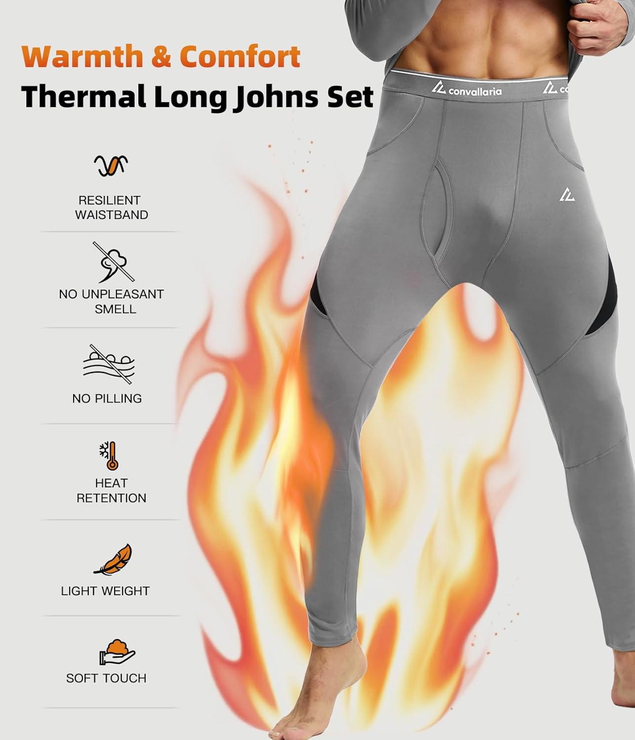 CL convallaria Thermal Underwear Long Johns Set Mens Winter Gift Hunting Gear Sport Base Layer Bottom Top - Image 3