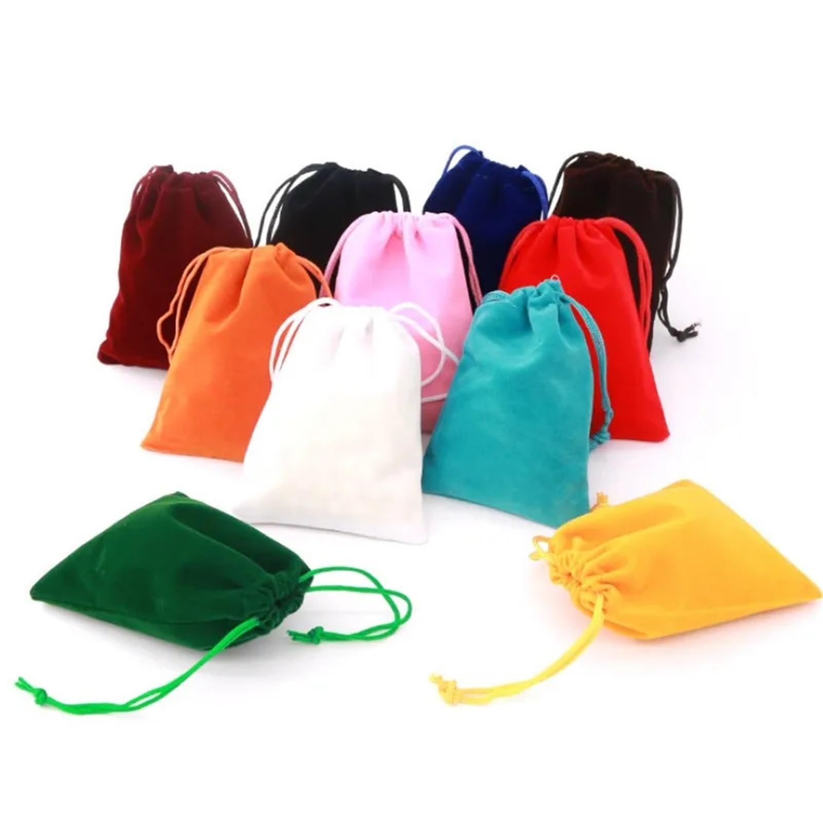 20 stücke Samt Kordelzug Taschen Farbe Kleine Kosmetische Lagerung Verpackung Tragbare Tasche Organizer Beutel Für Verpacken