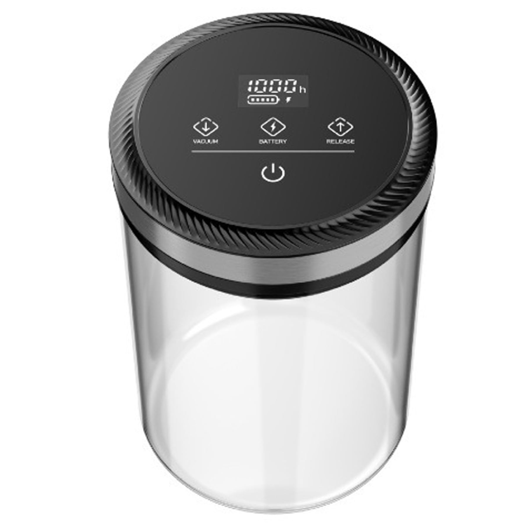 CAKEEYUM Coffee Vacuum Canister 1.6L Automatic Sealer Coffee Storage Container 33kPa Smart Vacuum Bean Storage Jar with Battery & Touch Control for Kitchen Pantry Canister, Cani