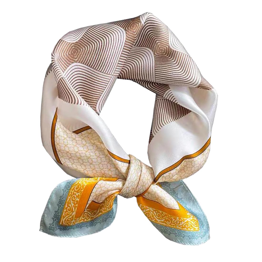 ANDANTINO 100% Mulberry Silk Scarf -21” Square Neckerchief with Gift Packed