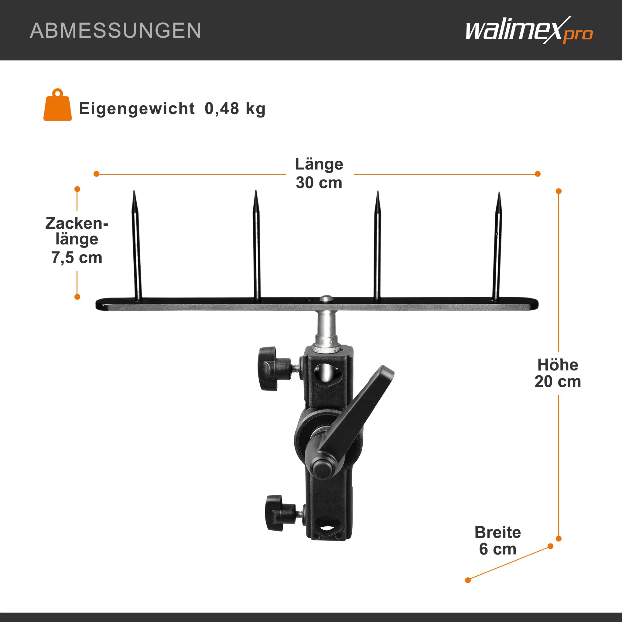 Walimex Forcella in polistirolo con supporto per piastre di polistirolo (5/8 pollici spigot intercambiabile con filettatura da 1/4" e 3/8 pollice)