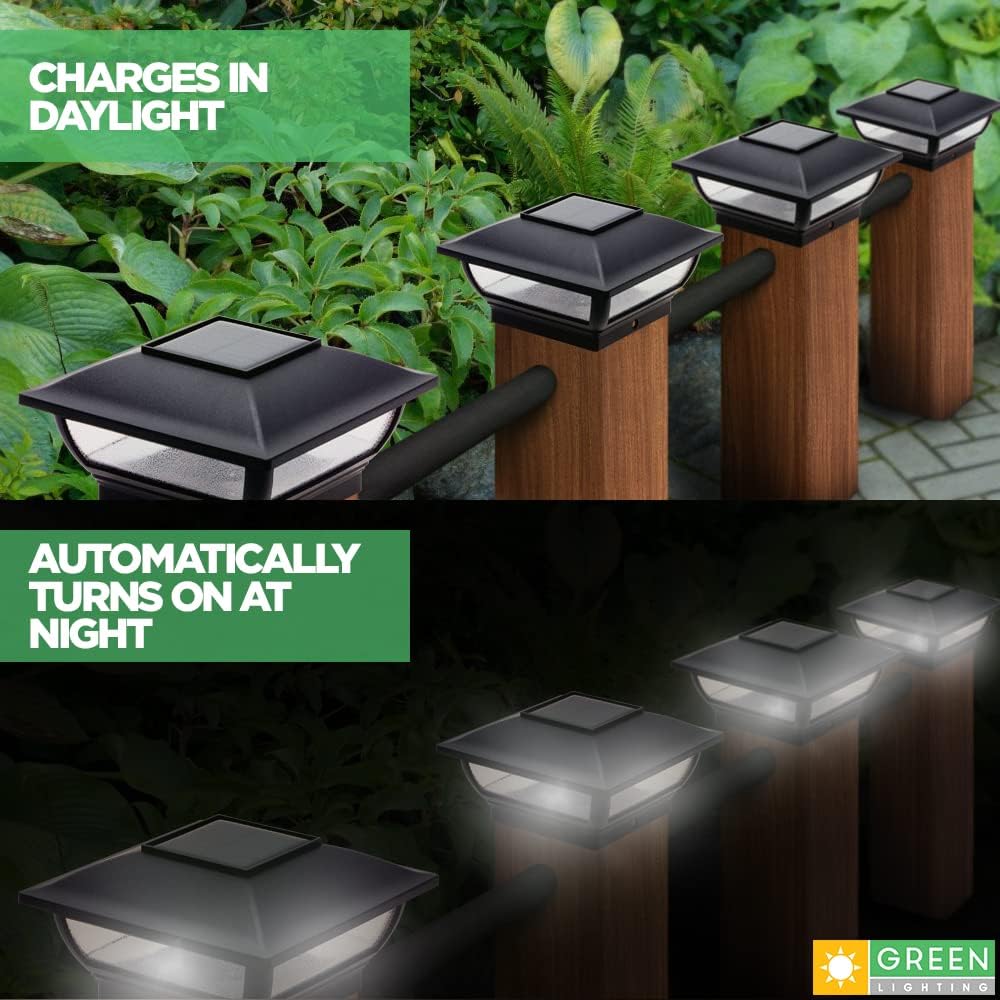 Blасk Frіdау - 60% оƒƒ GreenLighting Royalty 7 Lumen Solar Post Cap Light for 4x4 Wood Posts & 4x4 or 5x5 PVC Posts (Black, 8 Pack)