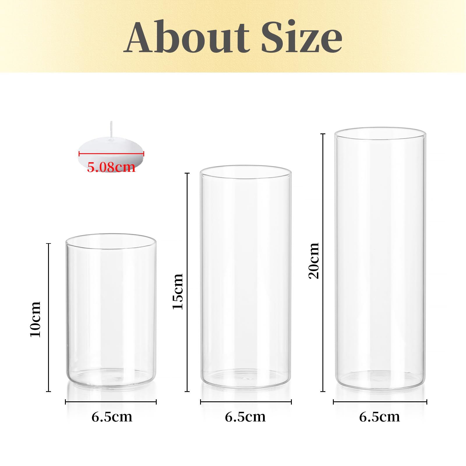 Set 2 Portacandele In Vetro Trasparente - Candelieri Senza Fondo Per Decorazione E Antivento - Foto 11