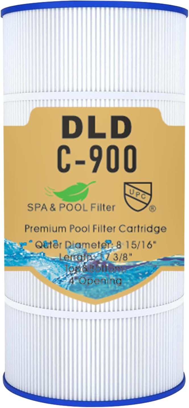 C900 Pool Filter Cartridge Compatible with Hayward C900, CX900RE, Replaces PA90, Unicel C-8409, Filbur FC-1292, Sta-Rite PXC95, L x OD:17 3/8" x 8 15/16",90 sq. ft,Pool Filter