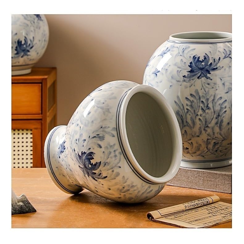 Doniczka Ceramiczna doniczka niebiesko-biała porcelana lekka luksusowa chińska retro styl duża kaliber