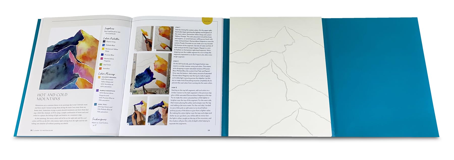 Learn to Watercolor: 20 Step-by-Step Beginner-Friendly Lessons on Watercolor Paper - Includes Watercolor Pad with Sketches – No Drawing Required!