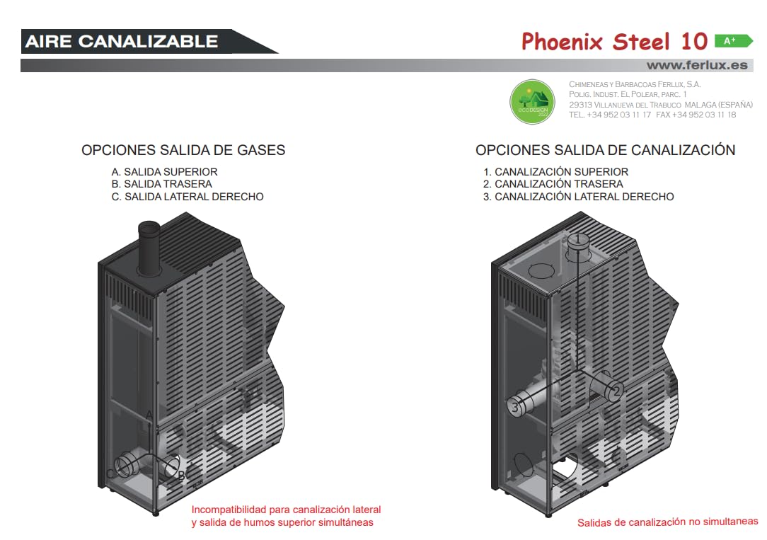 BRICOSOL ESTUFA DE PELLETS PHOENIX STEEL 10 MARRON VINTAGE DE FERLUX