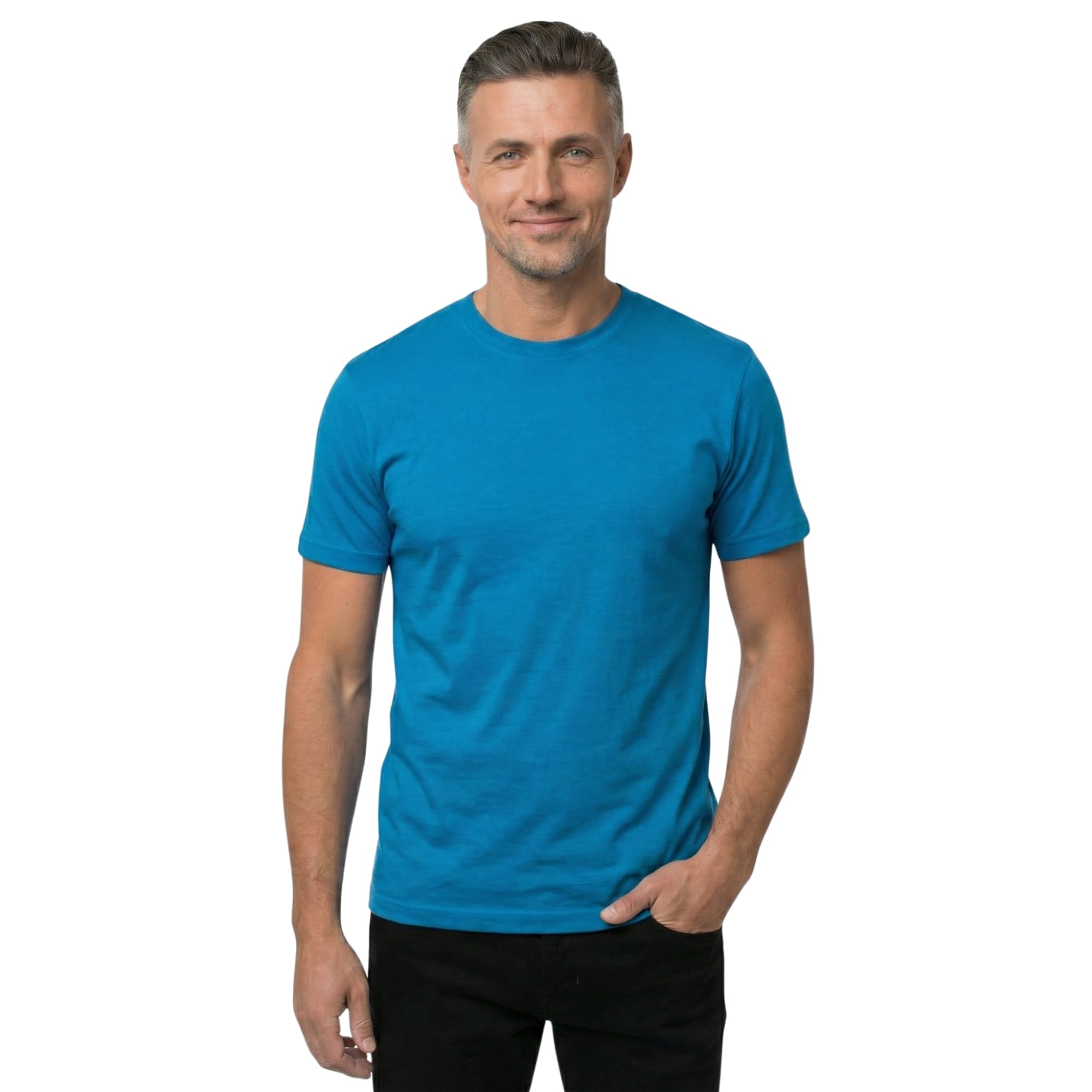 Merino.tech T Shirt Lana Merino Trekking Uomo con Strato Base Manica Corta | Maglietta per Trekking, Ciclismo, Attività, Scollo a V, Girocollo, Henley, Leggero, Traspirante, Anti-Odore, Non Pizzica
